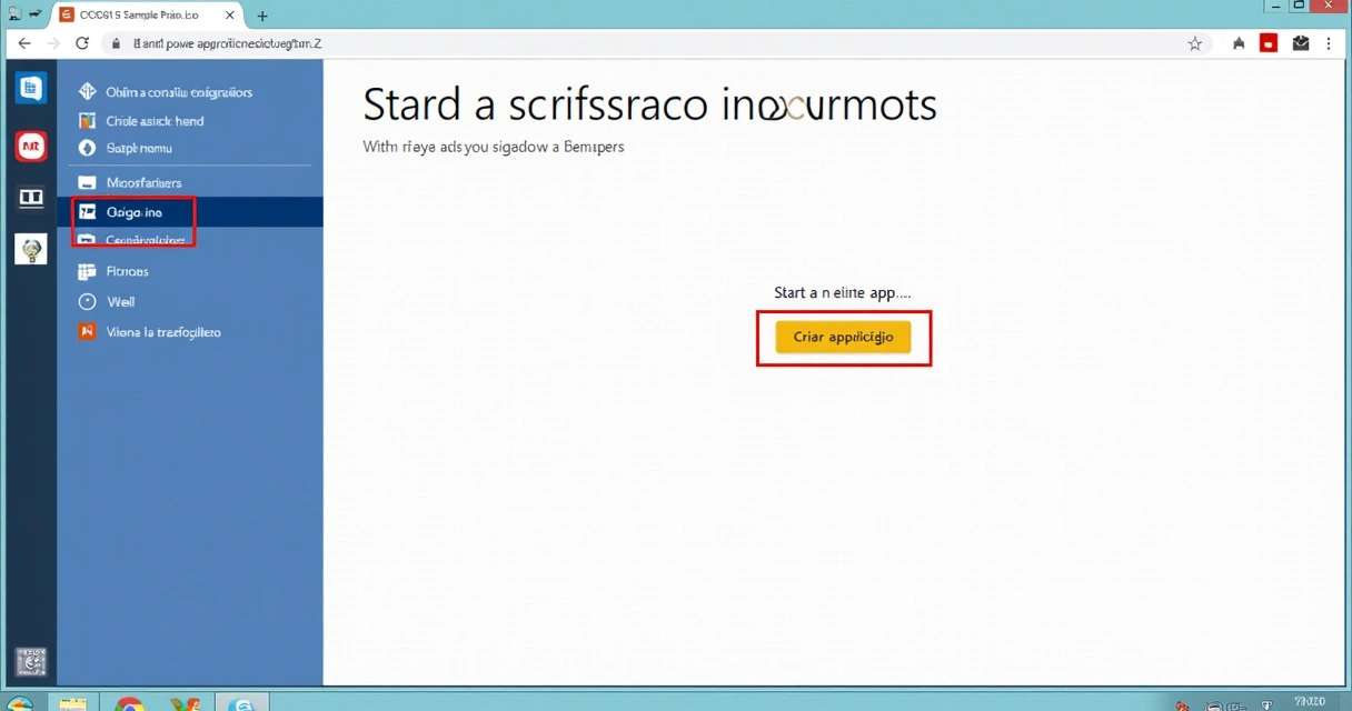 Interface do Power Apps mostrando criação de novo aplicativo 