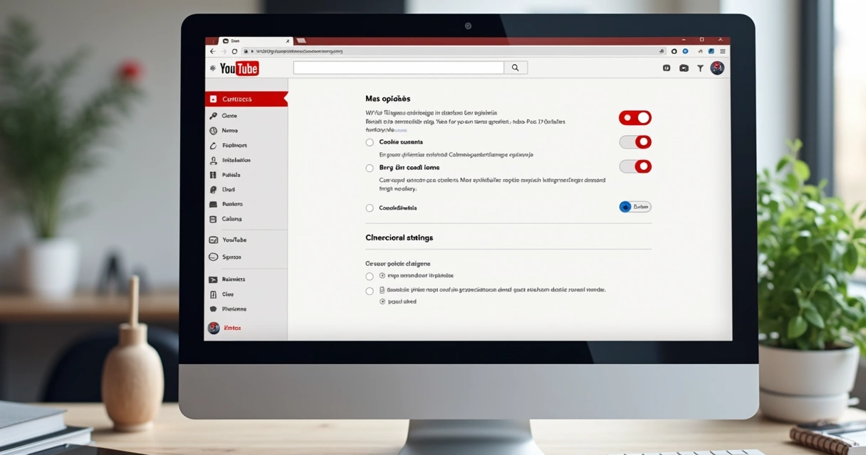 Interface do YouTube mostrando configurações de privacidade 