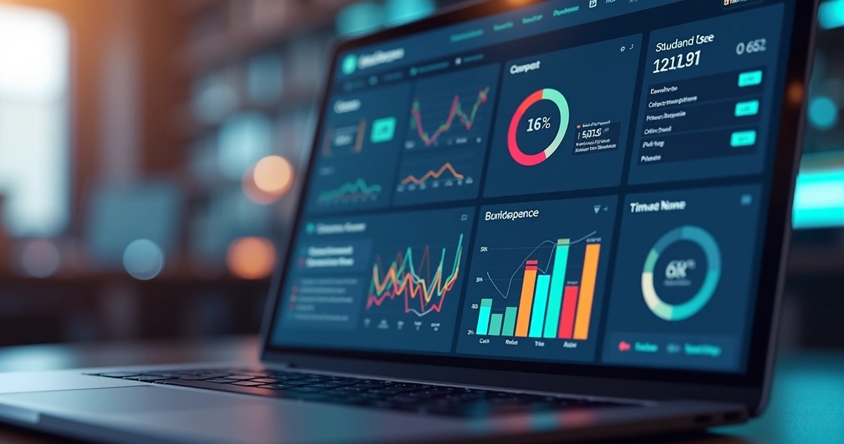 Interface digital do LMS mostrando rastreamento de progresso e desempenho dos alunos em gráficos e tabelas coloridos 