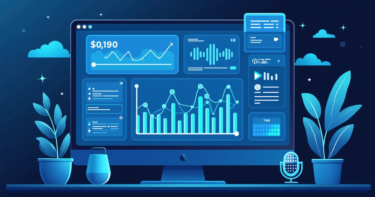 Painel virtual mostrando interface de skill Alexa para negócios 