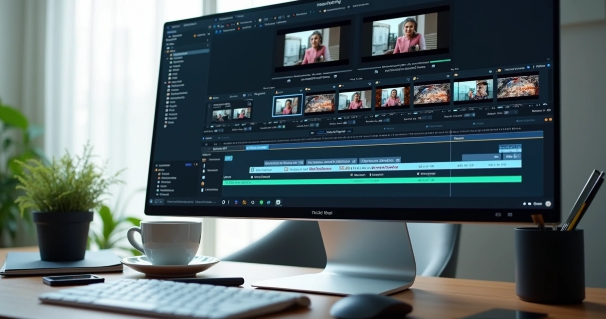 Tela do computador mostrando interface de cortes automáticos de vídeo com IA 
