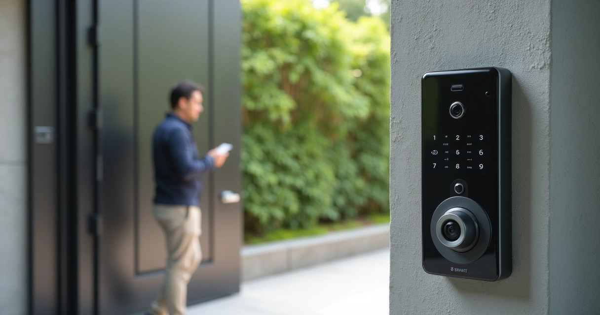 Interfone com câmera instalado em portaria de condomínio 