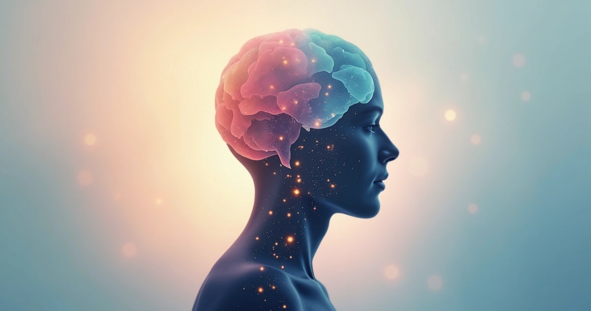 Representação artística da mente humana em múltiplas camadas 