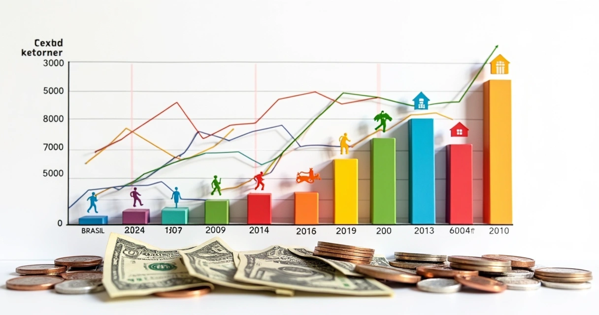 Gráfico com ações e moedas mostrando internacionalização dos investimentos 