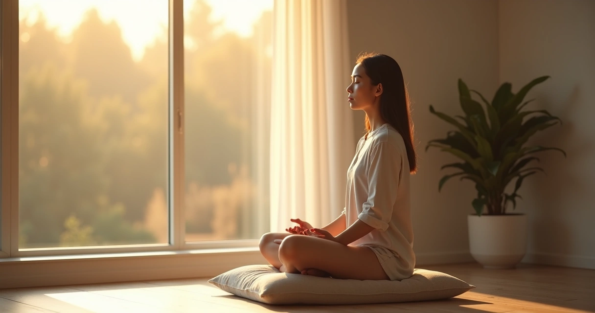 Person sitting quietly by a window with soft light symbolizing inner reconciliation 
