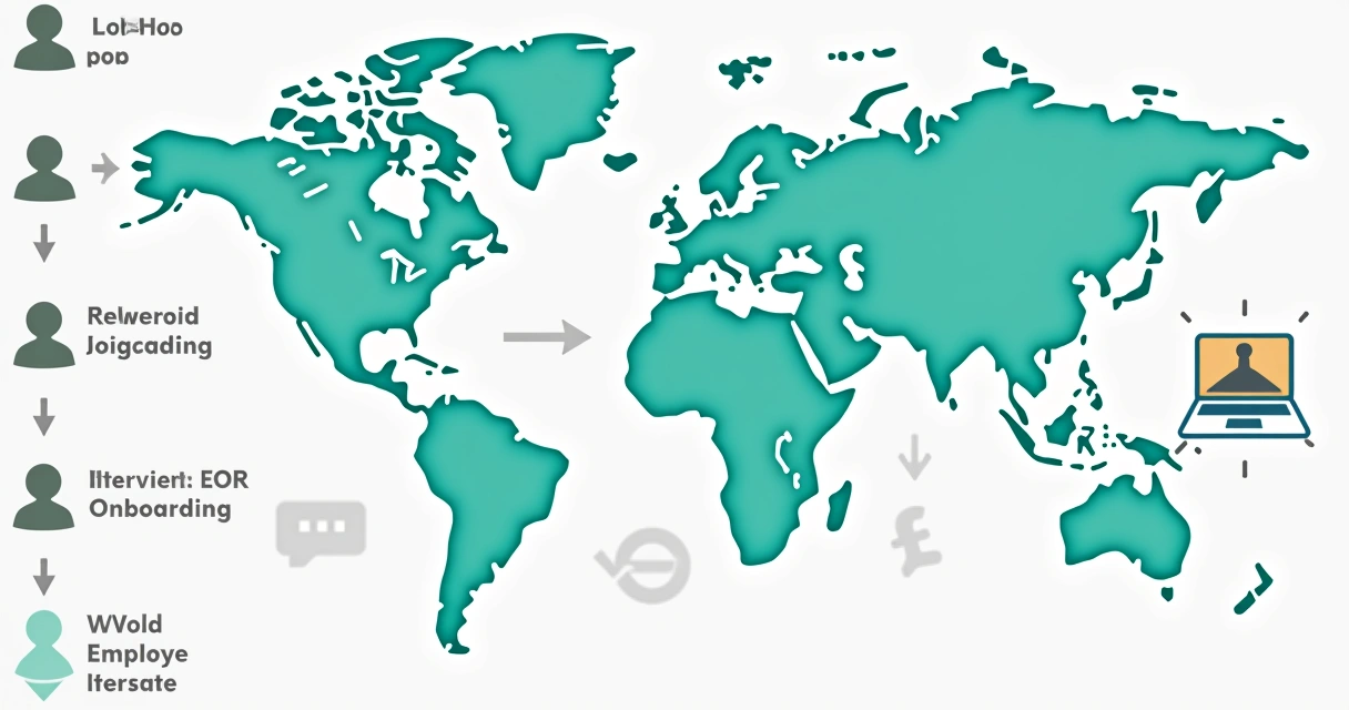 Process diagram of international hiring and onboarding 