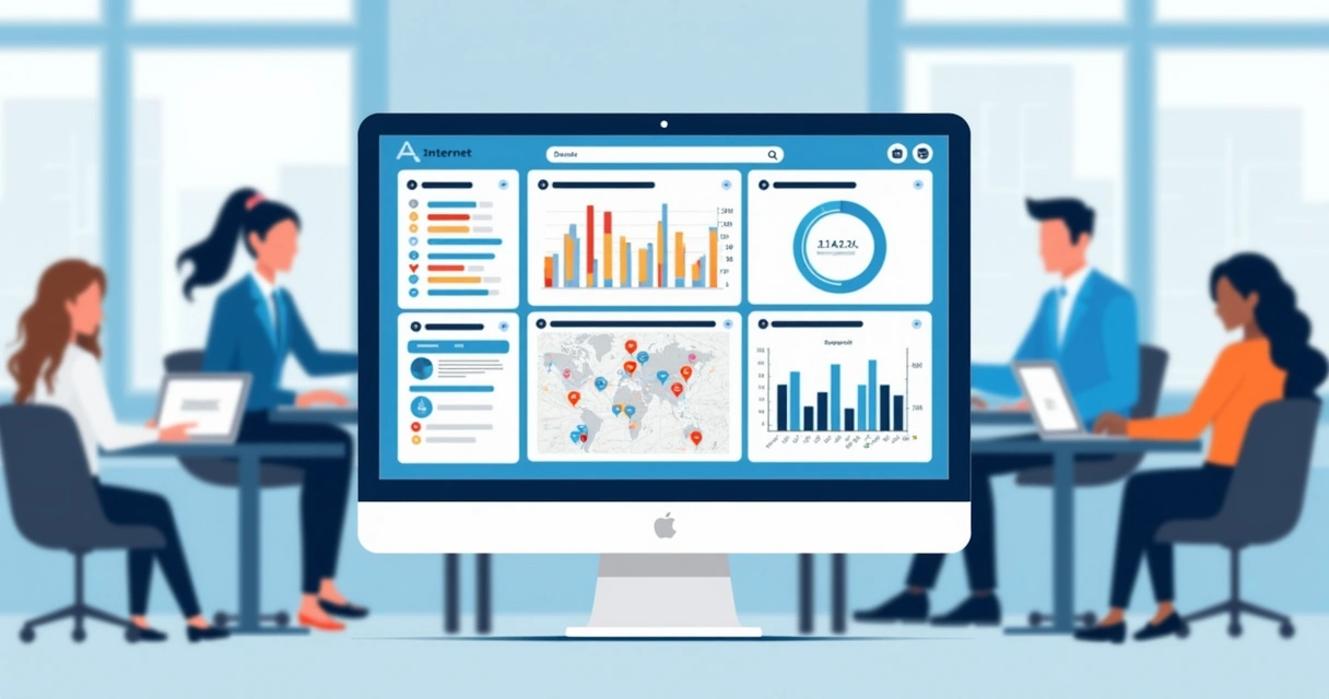 Painel de controle de monitoramento de internet para empresa 