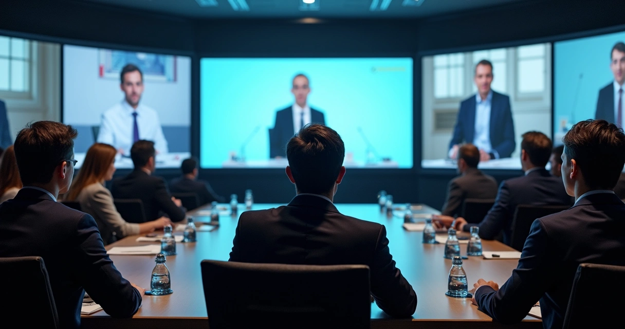 Intérprete profissional em cabine traduzindo palestra em evento internacional 
