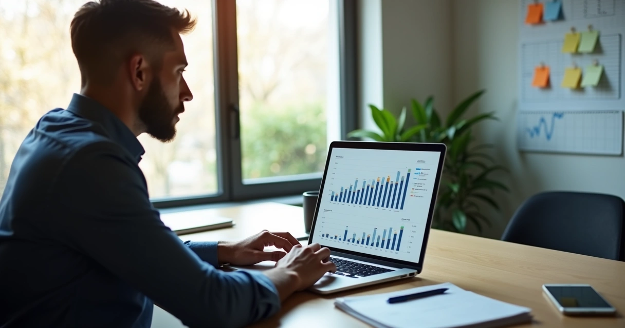 Análise de gráficos de vendas em notebook 