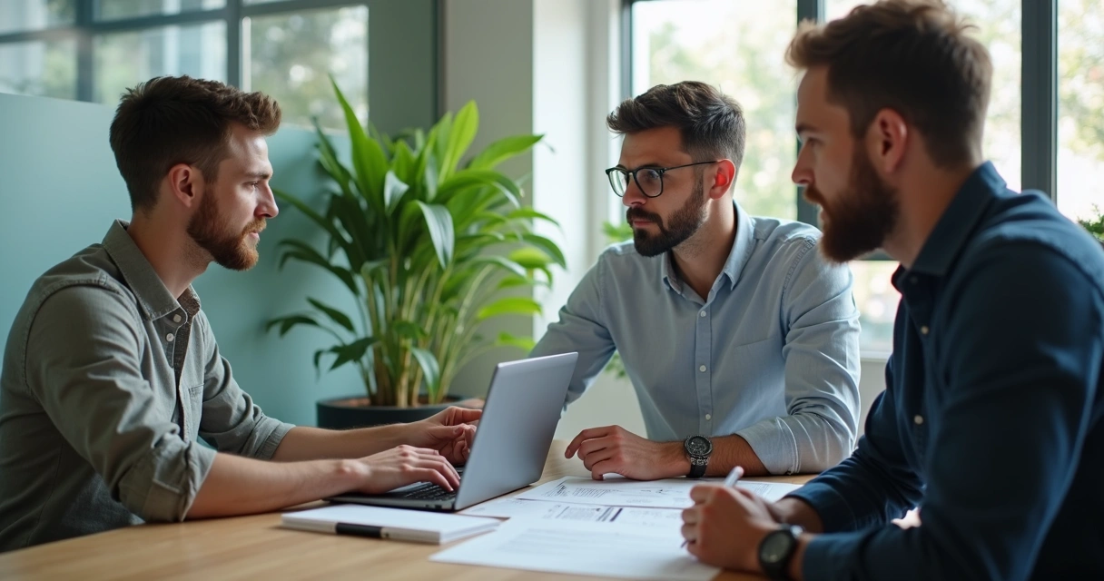 Panel of startup founders interviewing a candidate for CTO. 