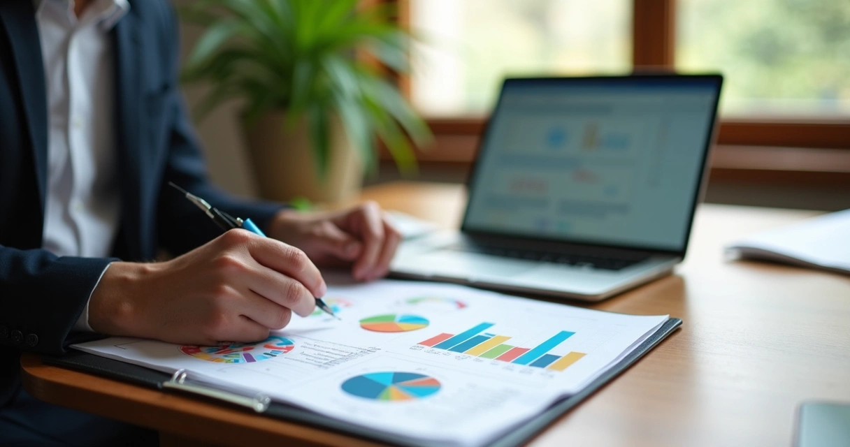 Investidor analisando relatório ESG com gráficos 