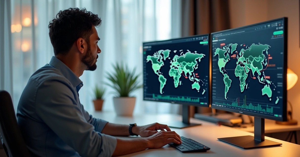 Investidor brasileiro analisando opções de trading internacional 