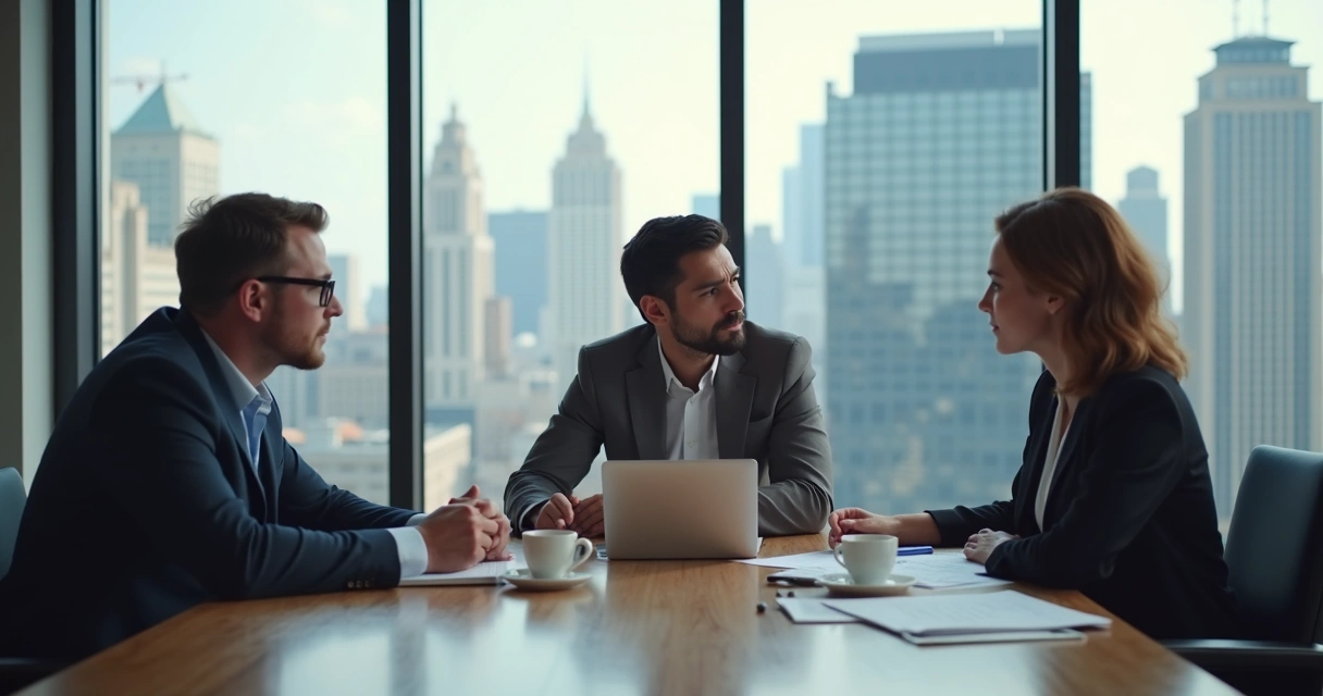 Investidor conversando com startup em uma reunião 