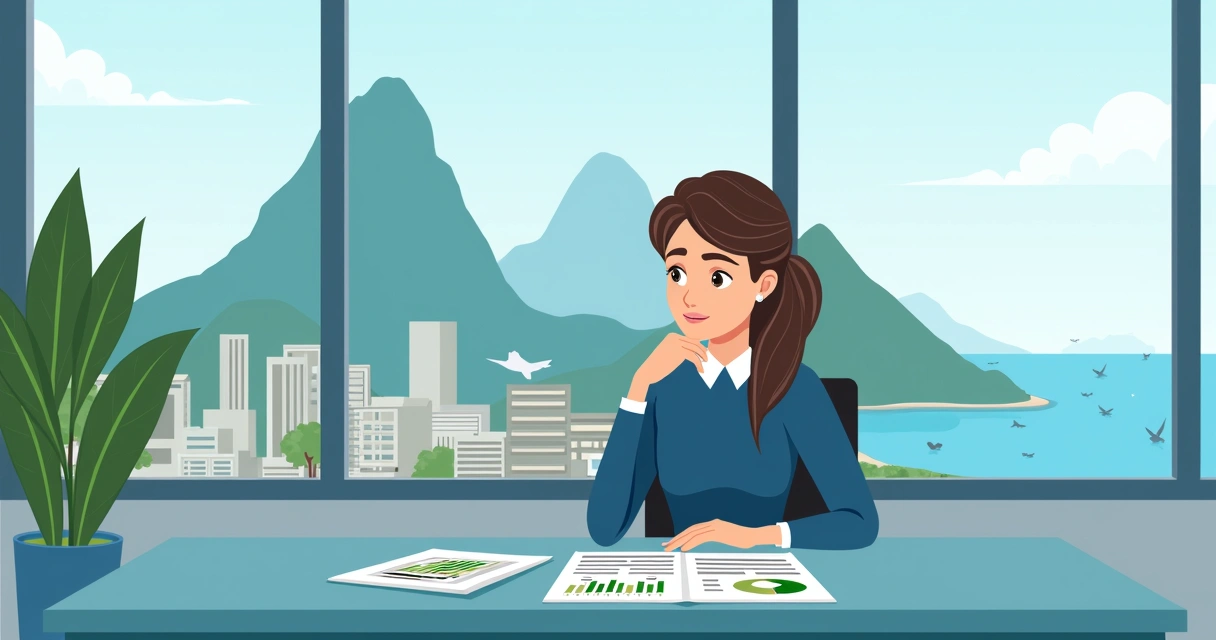 Investidor analisando opções de assessoria de investimentos em mesa de trabalho 