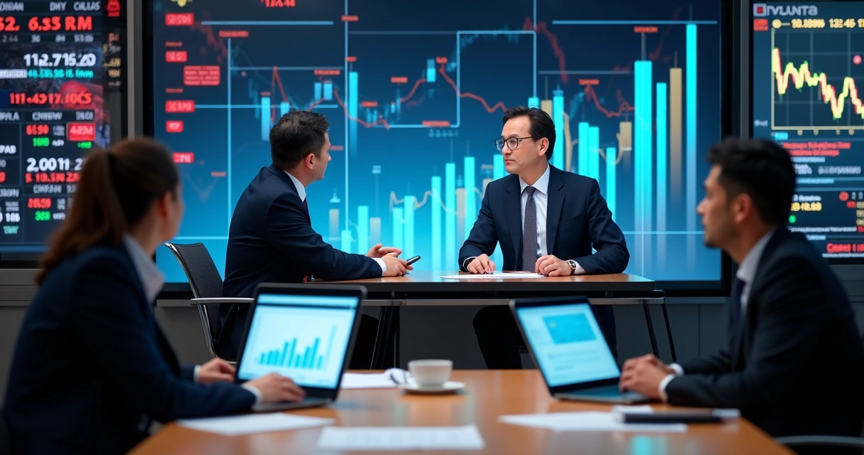 Investidores assistindo videoconferência pelo notebook 