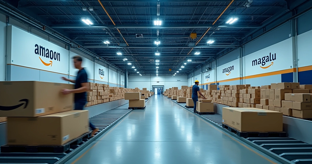 Entrega rápida em centro de distribuição moderno