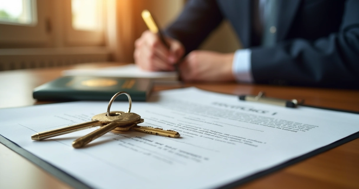 Chaves e contrato em mesa de consultoria em imóvel espanhol 