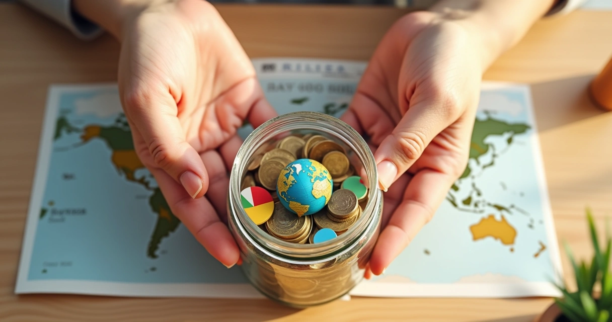 Pessoa adicionando pequenas moedas em pote de investimentos 