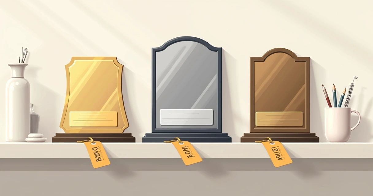 Tabelas de investimento para diferentes placas de homenagem 