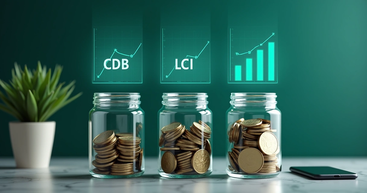 Comparação de aplicações de CDB, LCI e tesouro direto em ambiente moderno