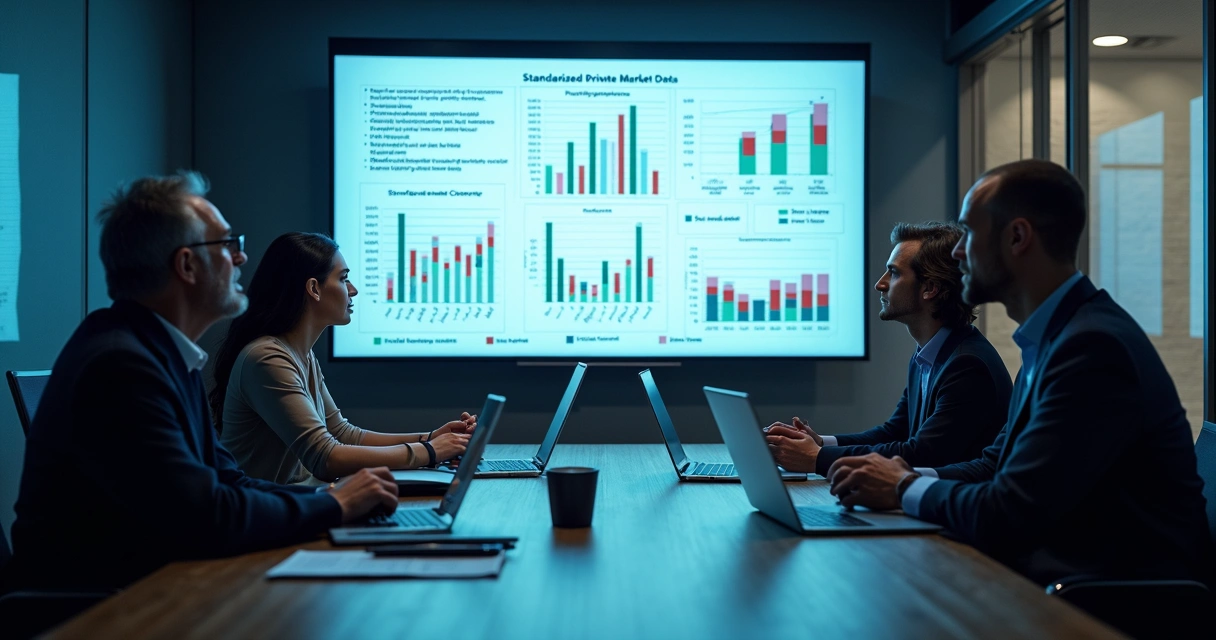 Investment team reviewing standardized private market data