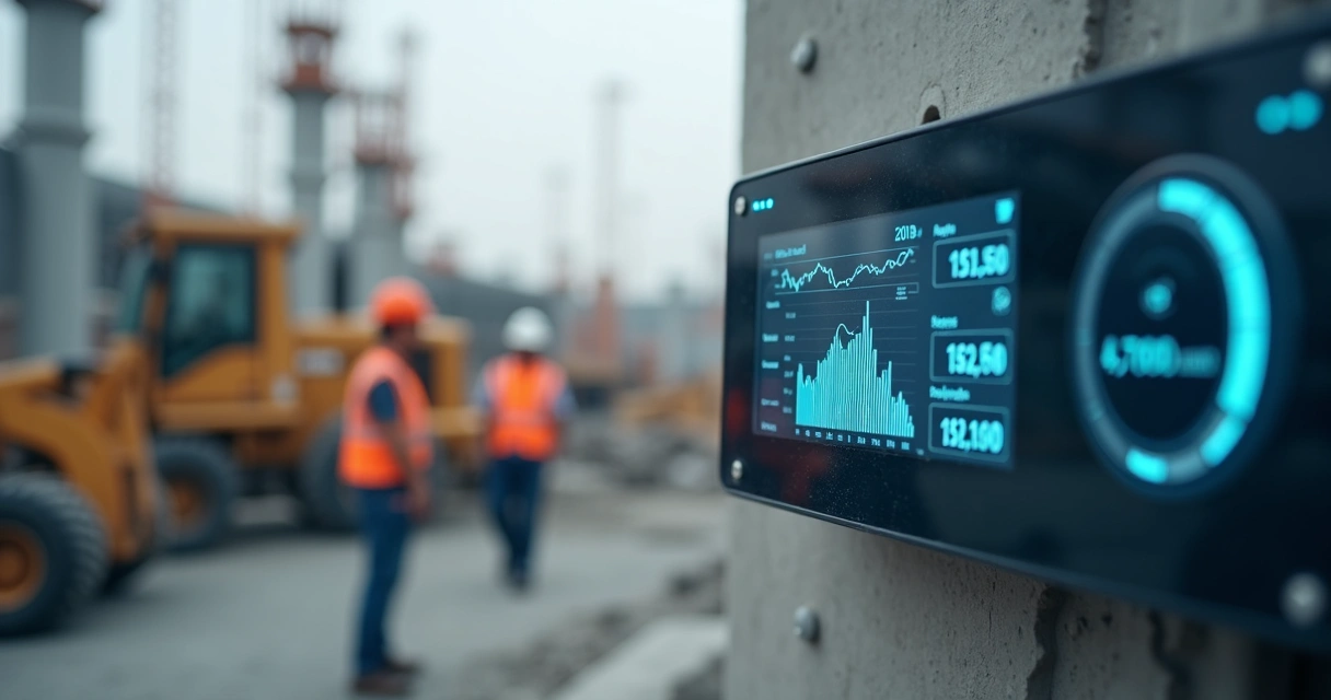 Sensor de IoT em operação em um canteiro de obras 