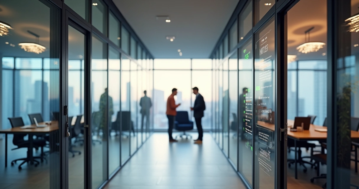 Sensores inteligentes instalados em sala de coworking moderna