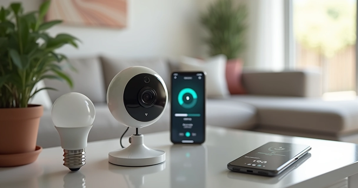 Smart device setup with visible update screen 