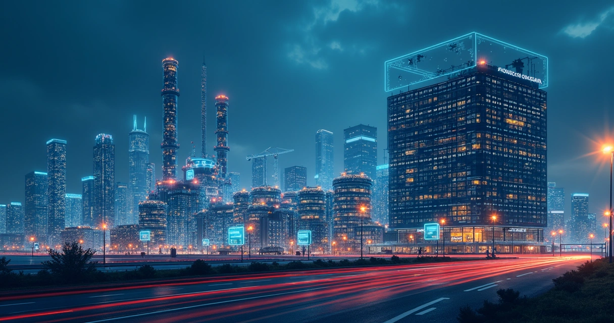 Indústria com sensores IoT e IA integrados 