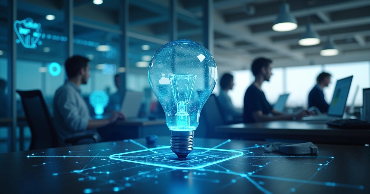 Dispositivos IoT conectados na rede de um escritório moderno 