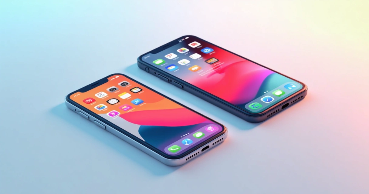 iPhone 17 Pro e Pro Max lado a lado mostrando tamanhos diferentes