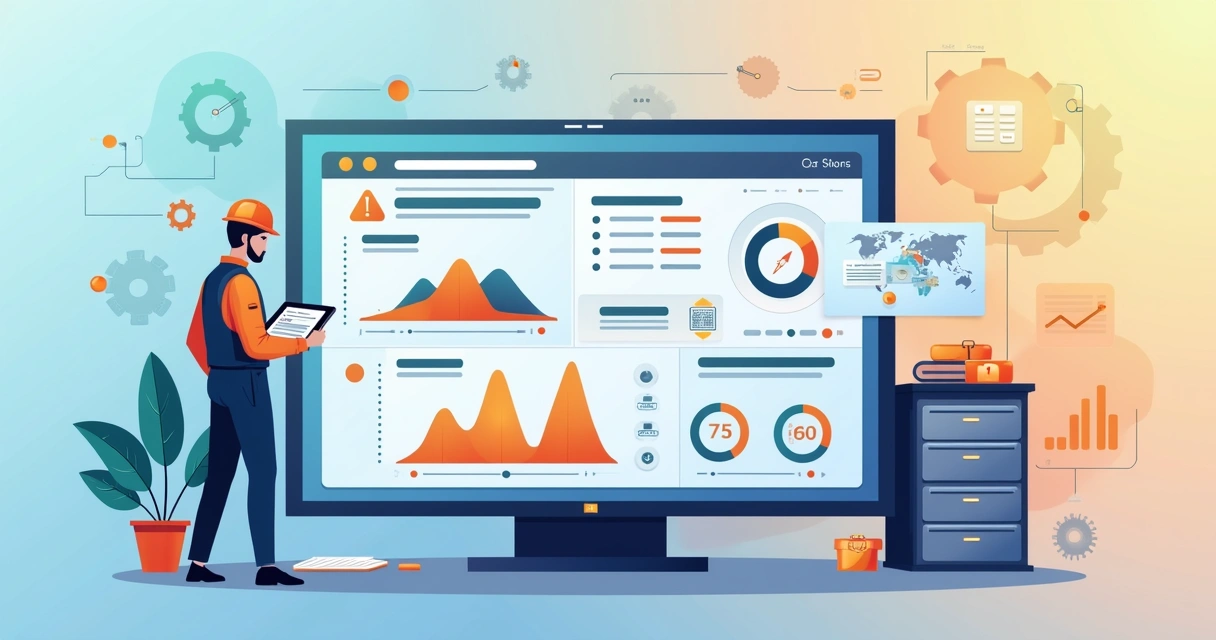 Dashboard de monitoramento de TI com alertas e gráficos 