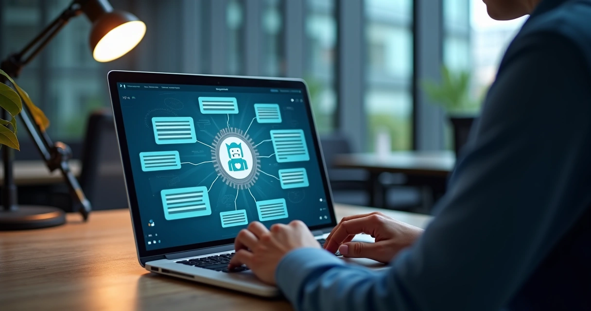 IT chatbot assisting with troubleshooting on laptop 