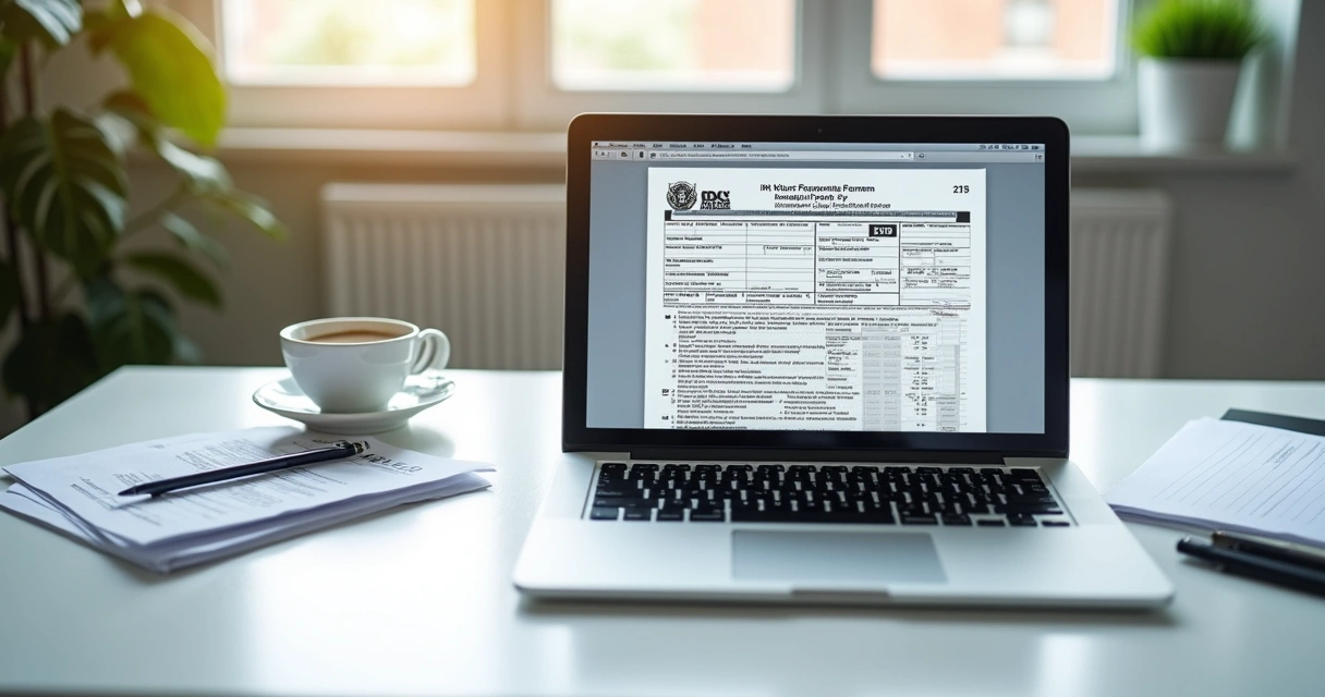 Laptop displaying completed tax form with ITIN section