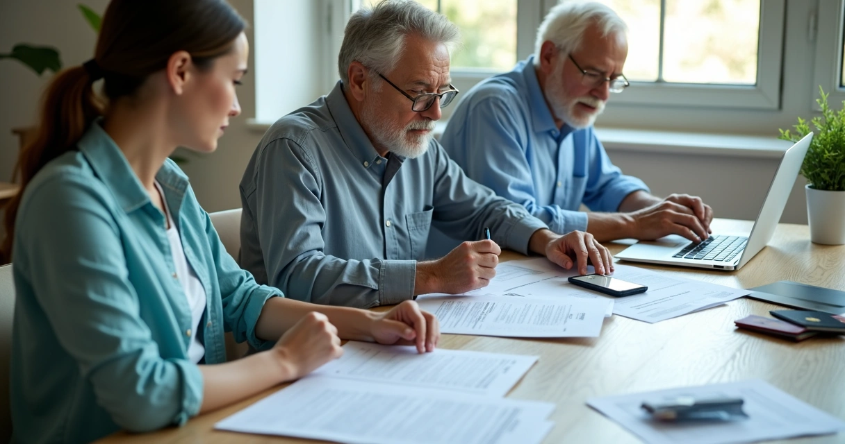 People preparing ITIN application documents at a table