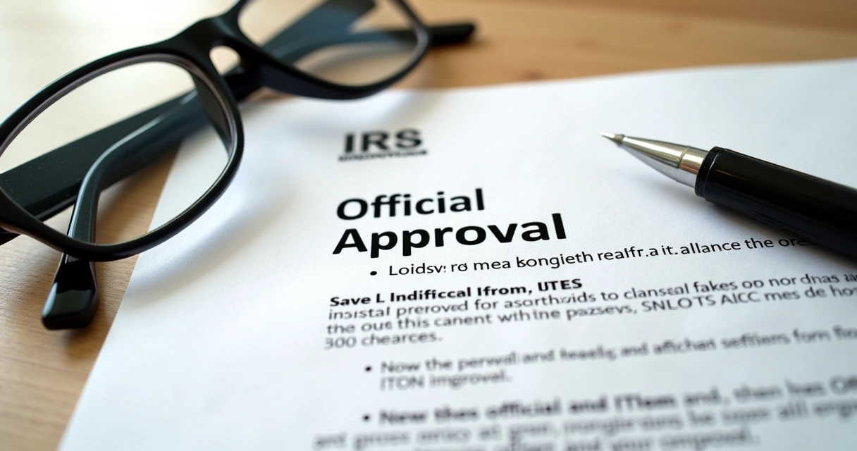 IRS notice letter on table with eyeglasses and pen 