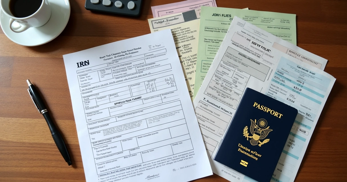 Documents for ITIN home loan on a table