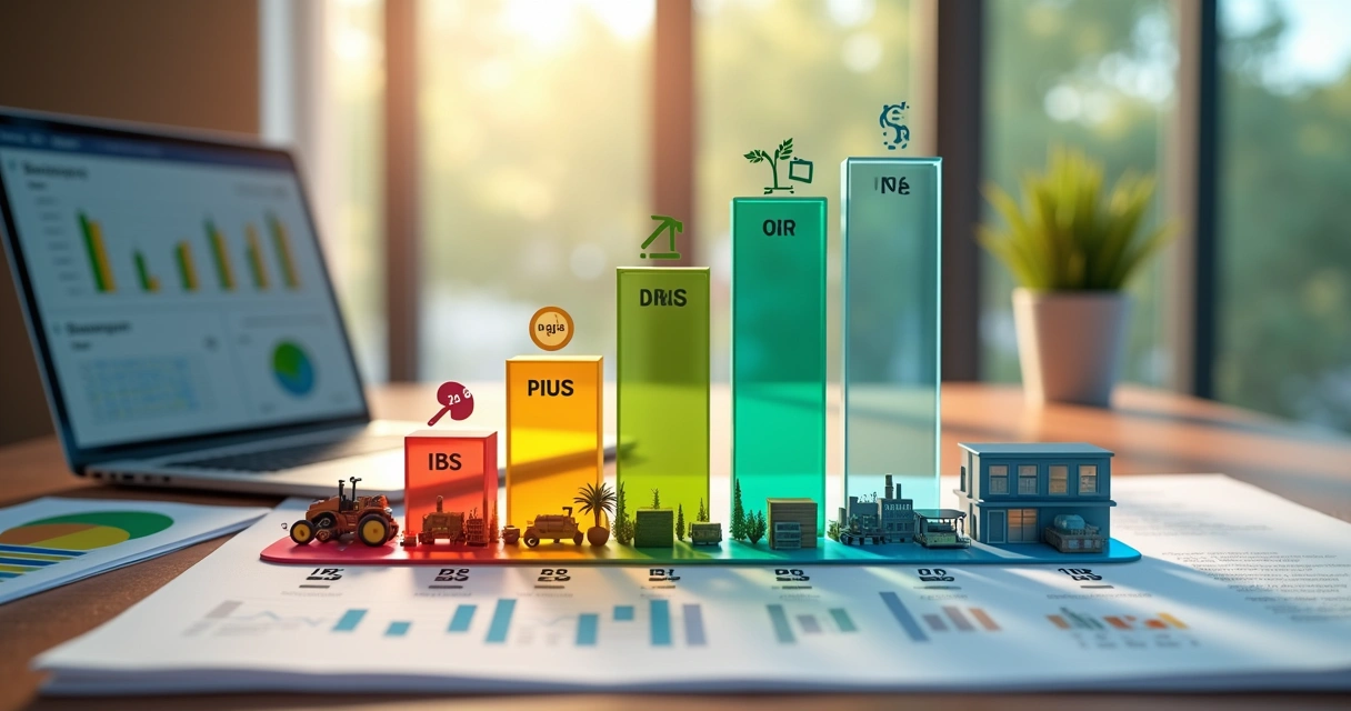 Conceito visual de IVA com impostos unificados e cadeia produtiva no Brasil 