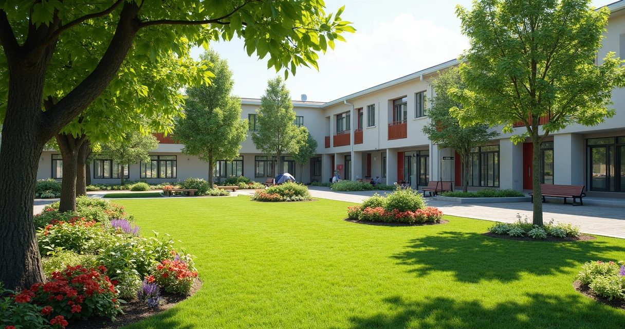 Jardim escolar aparado e sem lixo 