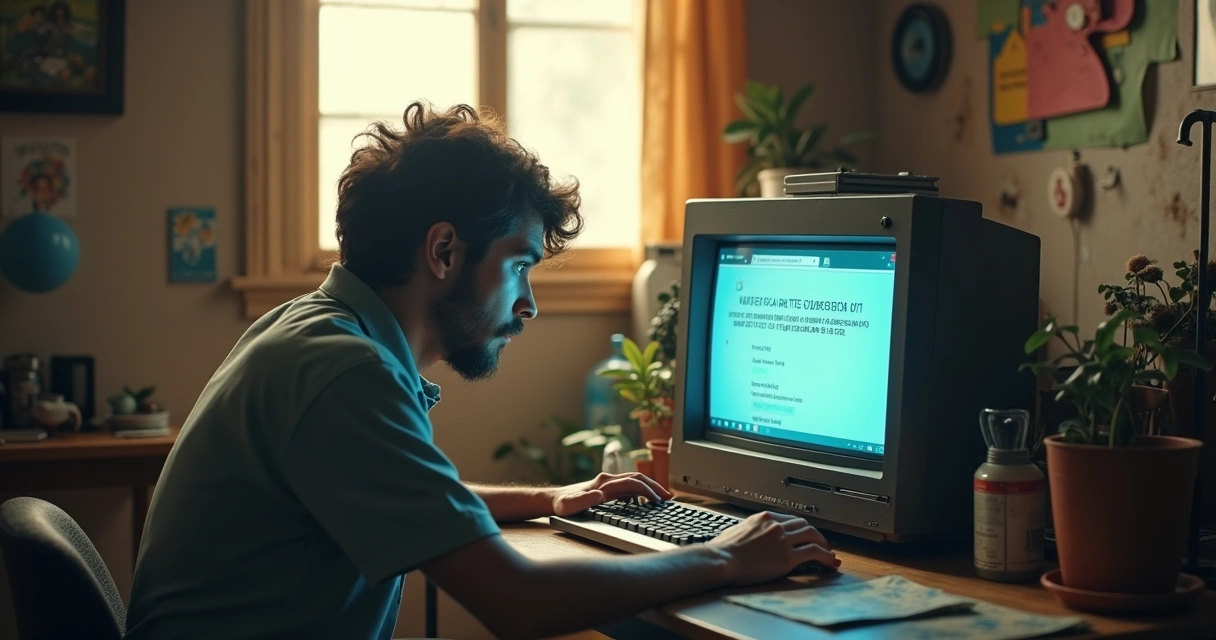 Pessoa usando PC antigo tentando jogar na nuvem 