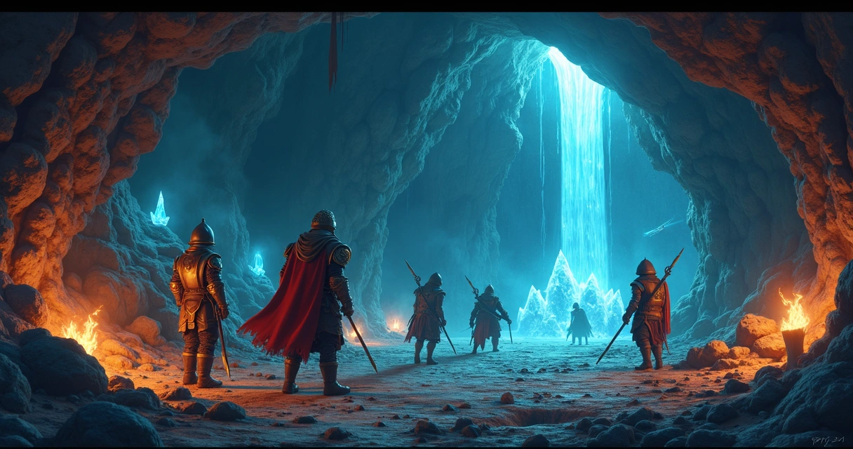 Aventuras de jogadores em caverna de Tibia 