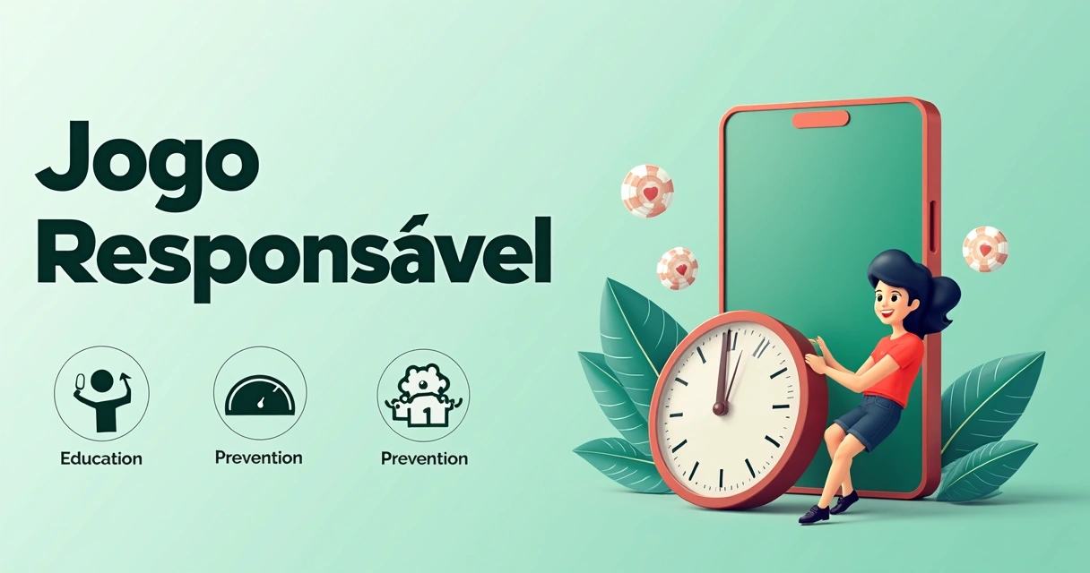 Cartaz digital promovendo jogo responsável no cassino 