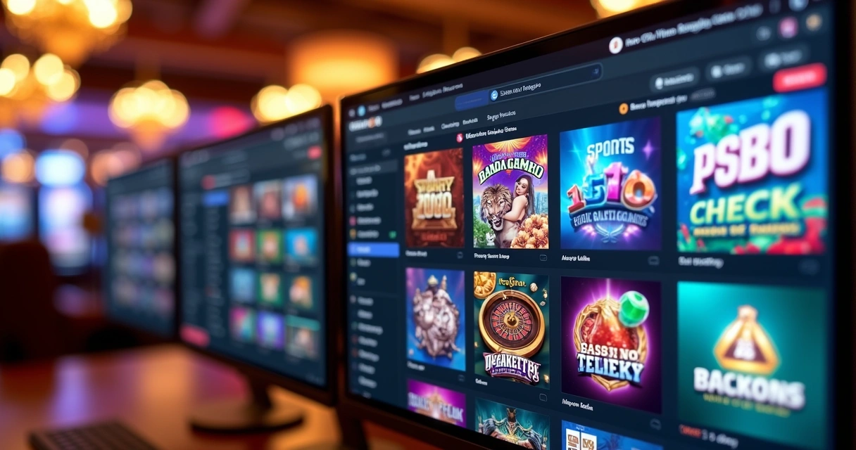 Diversas telas exibindo tipos de jogos de cassino 