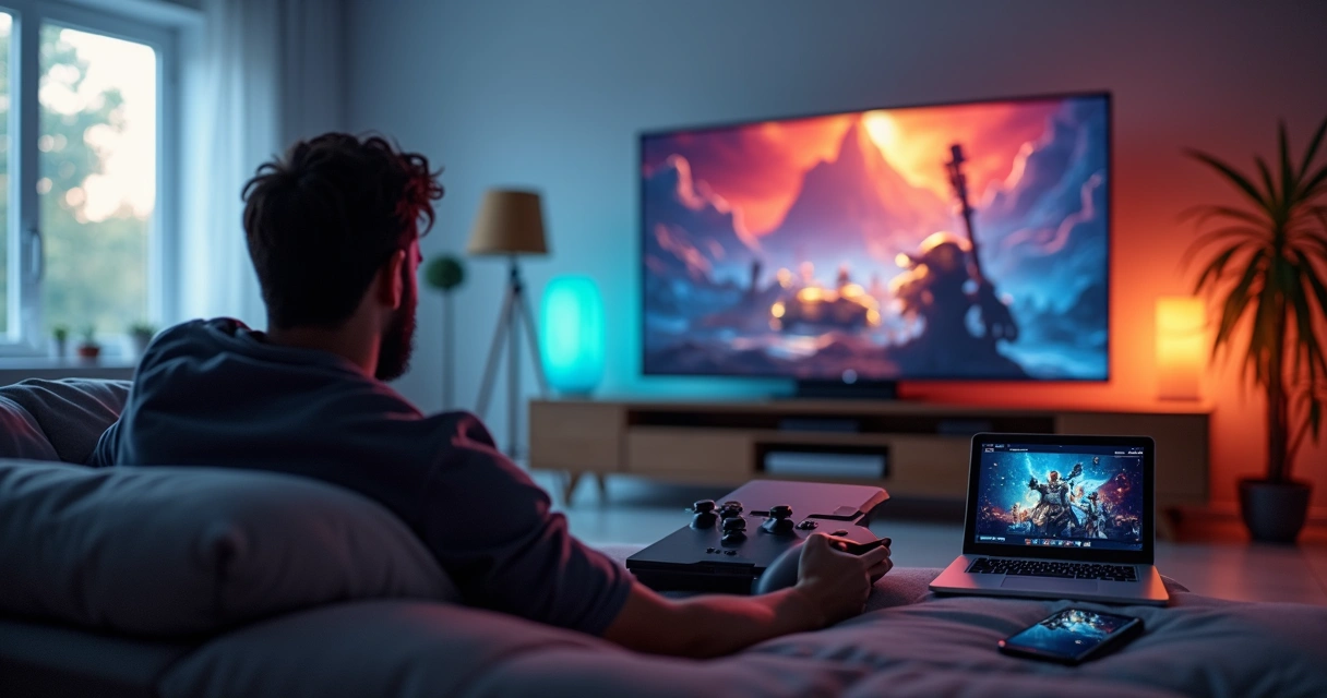 Tela de Game Pass mostrando jogos no PC, celular e console 