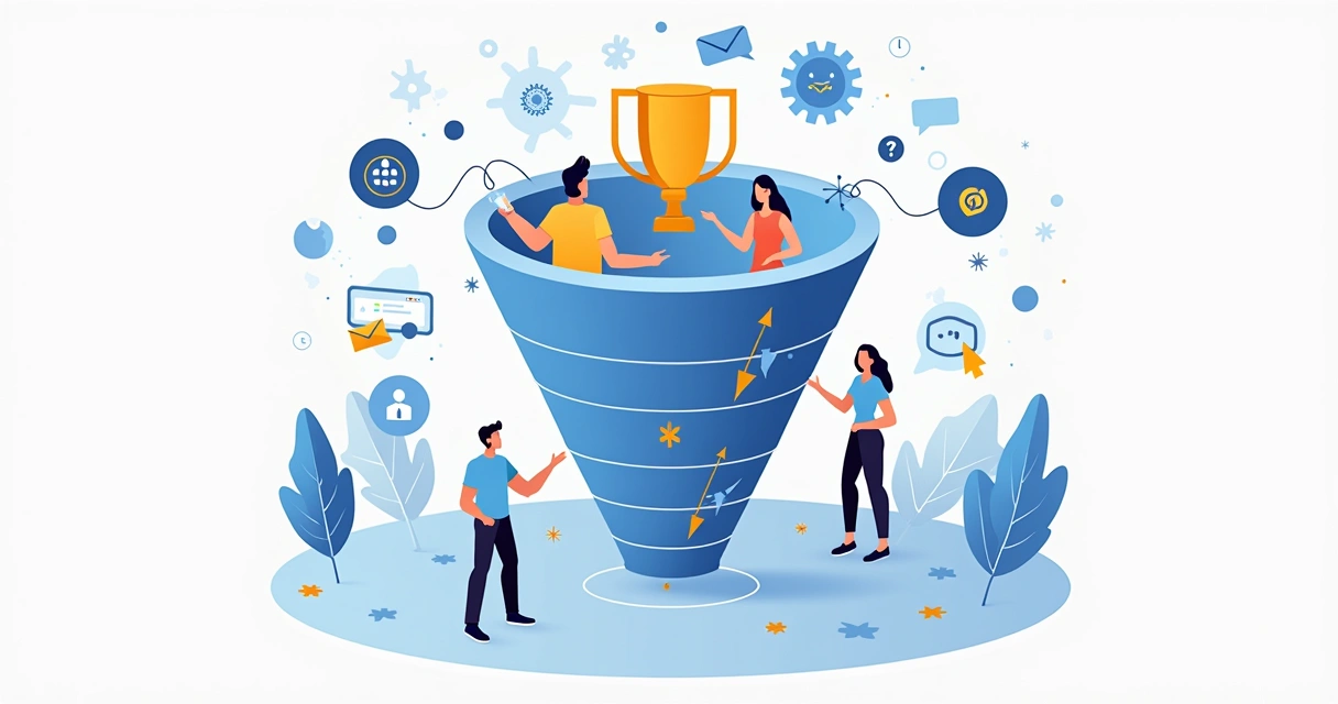 Fluxo de jornada do cliente em agência de marketing 