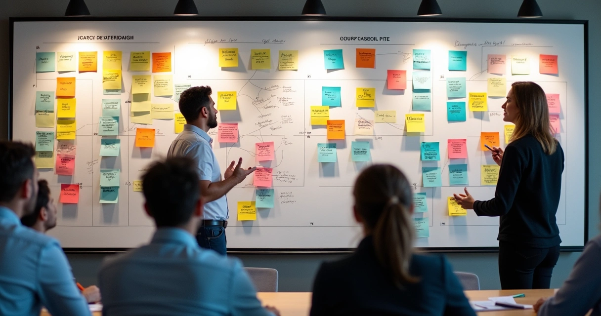 Mapa visual da jornada do cliente com várias etapas 