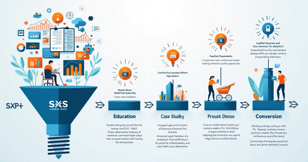 Jornada do cliente SaaS B2B representada em etapas 
