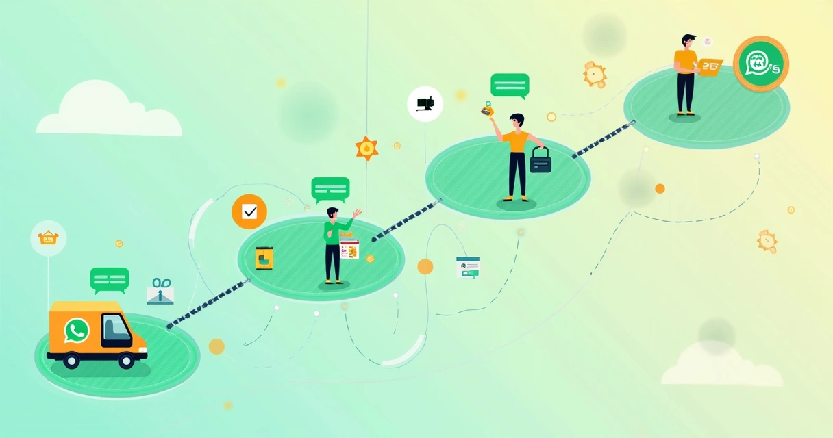 Representação visual da jornada do cliente pelo WhatsApp 