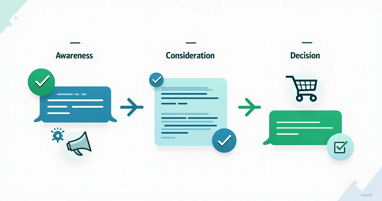 Diagrama mostrando etapas da jornada do cliente no WhatsApp 