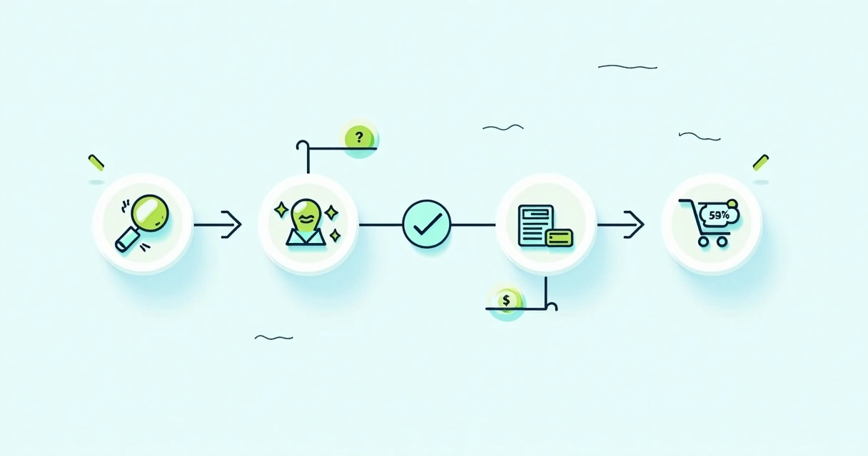 Fluxograma simples representando as etapas da intenção de compra do consumidor 